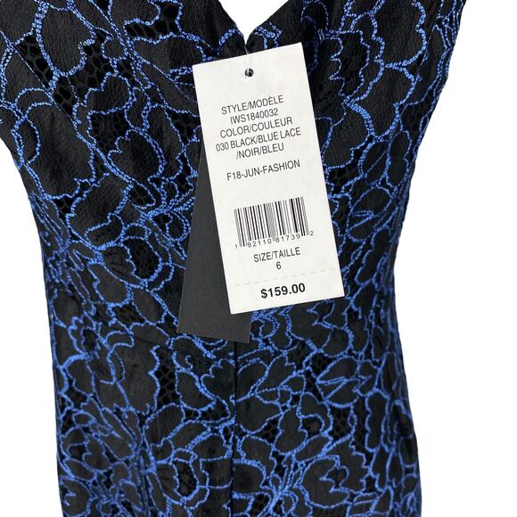 NWT IMNYC Isaac Mizrahi Floral Lace Detail V Neckline Bow Sheath Dress Sz 6 - Picture 5 of 6
